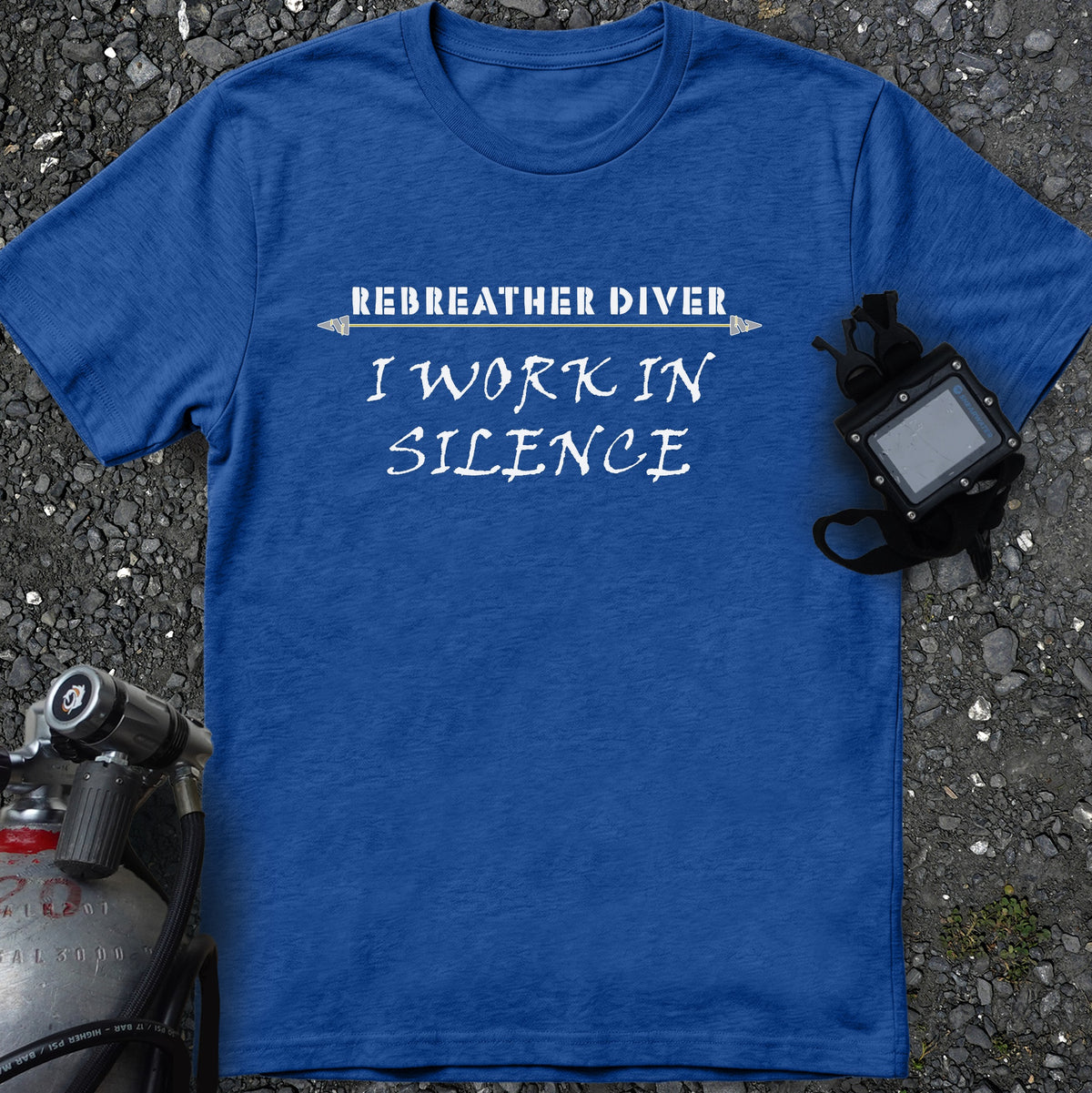 "I work in Silence" Rebreather Diver's Tee