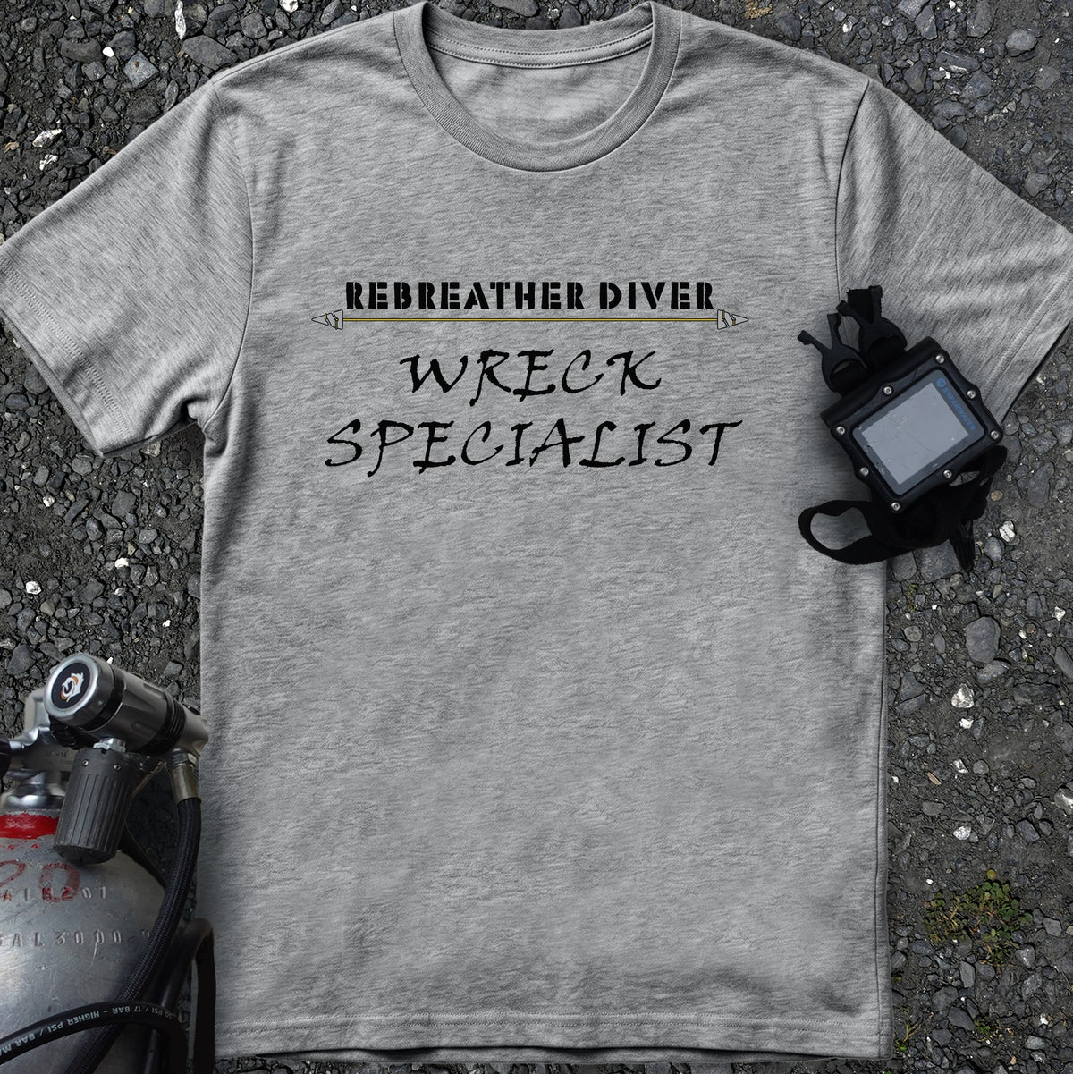 Rebreather Diver: Wreck Specialist, in a soft comfortable tee