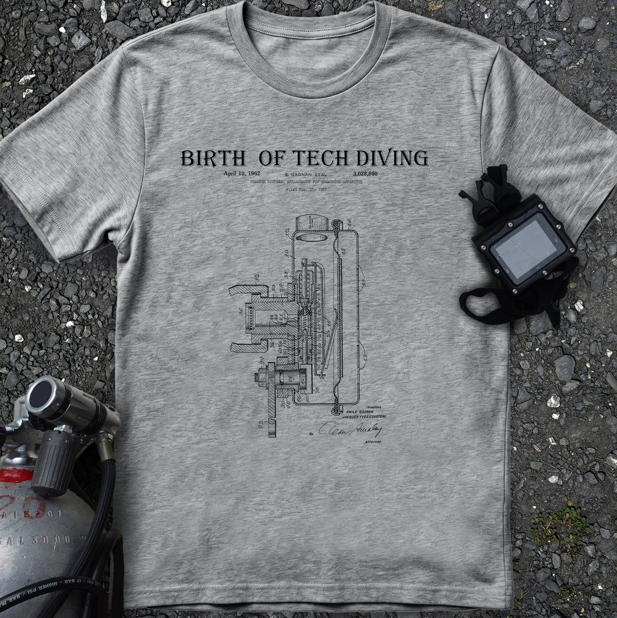 Birth of Tech Diving 1957 Gagnan Gas Reserve Patent