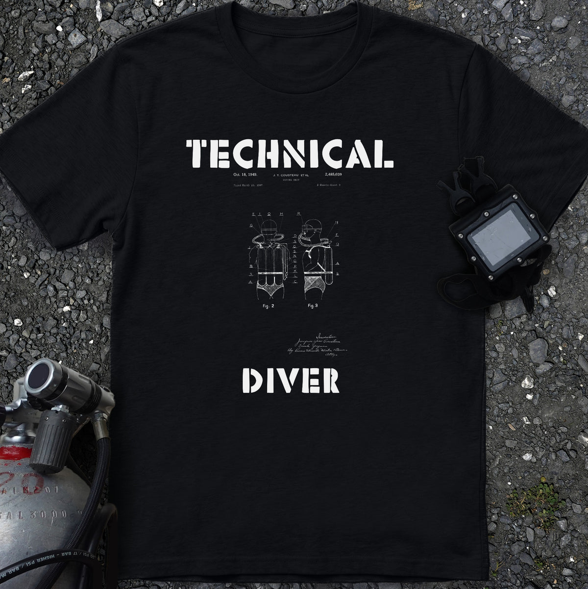 Cousteau Early Diver Patent T-Shirt