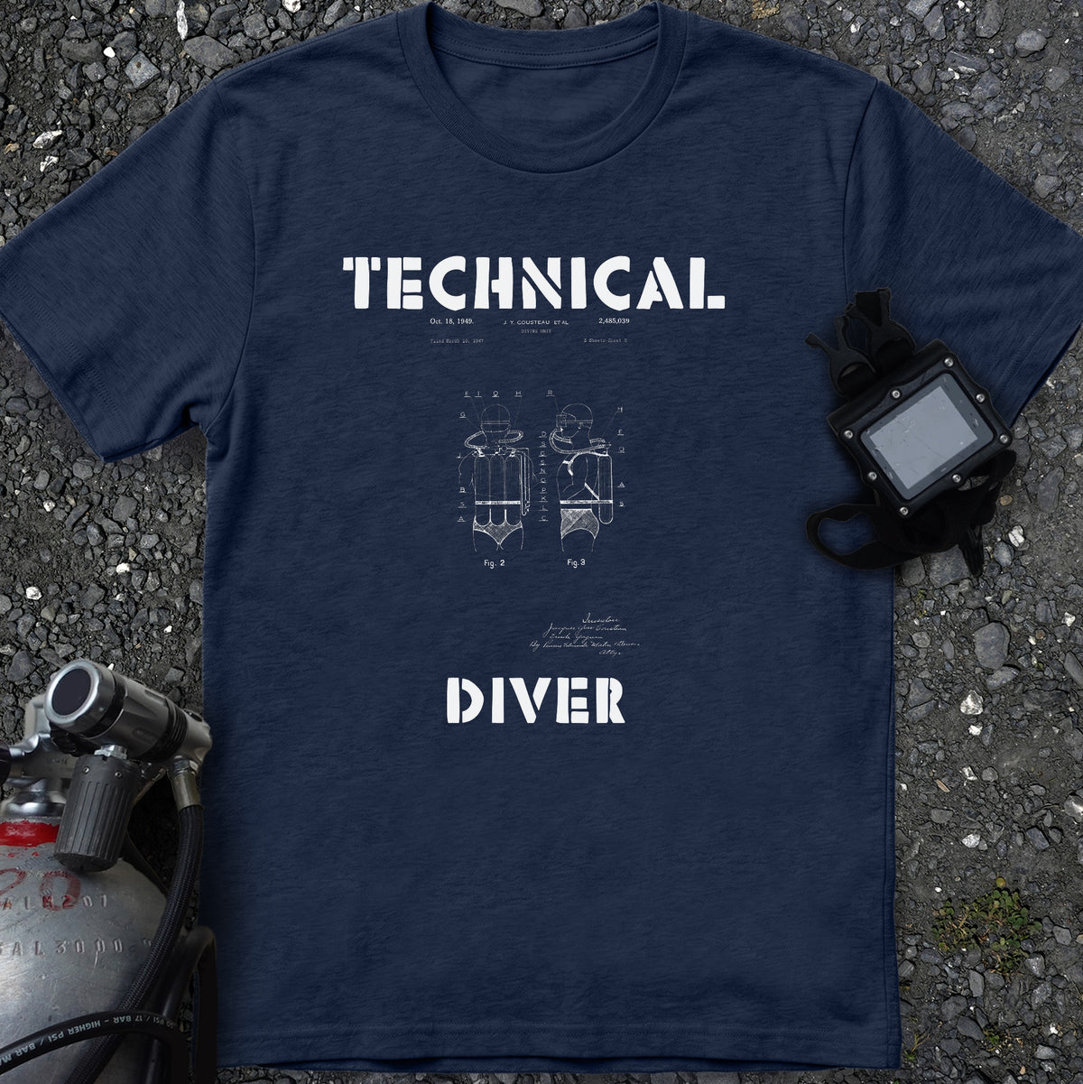 Cousteau Early Diver Patent T-Shirt