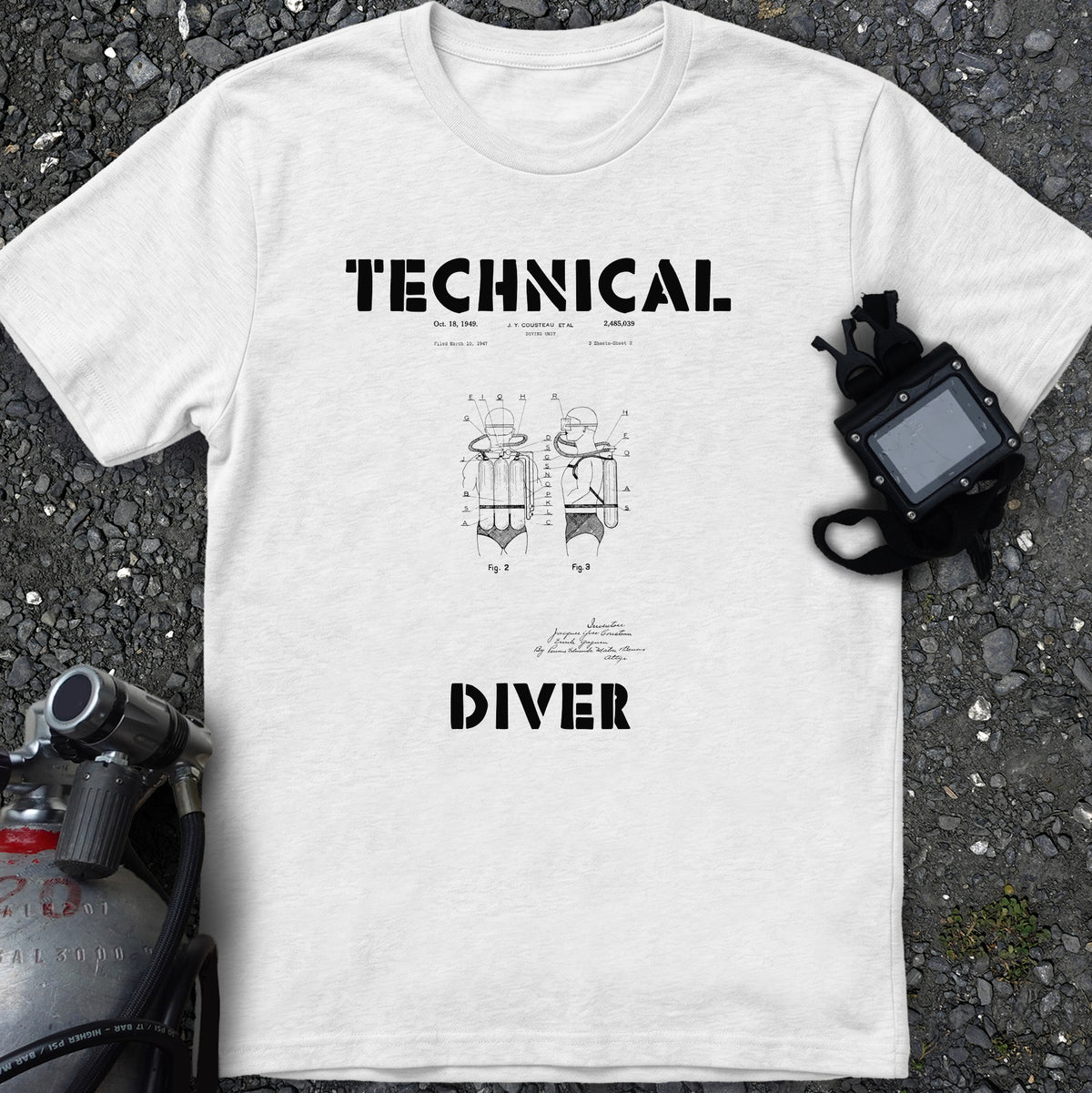 Cousteau Early Diver Patent T-Shirt