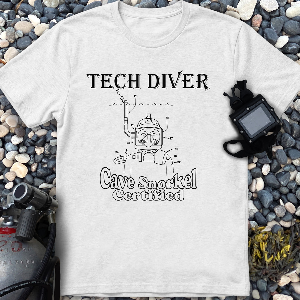Cave Snorkel Certified Tech Diver Tee
