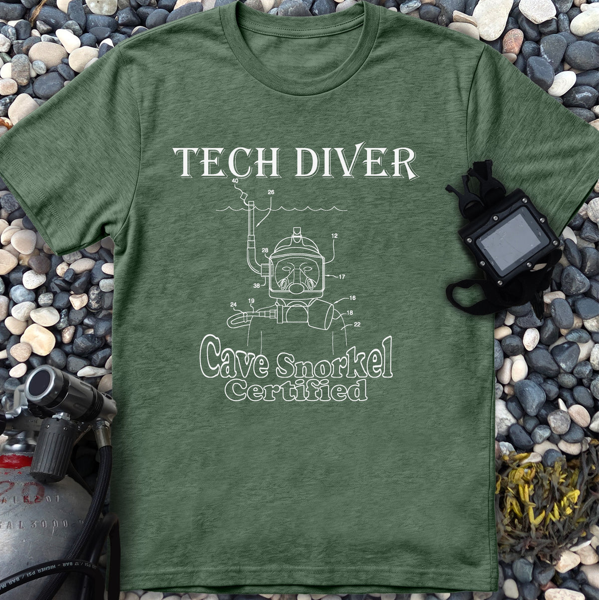 Cave Snorkel Certified Tech Diver Tee