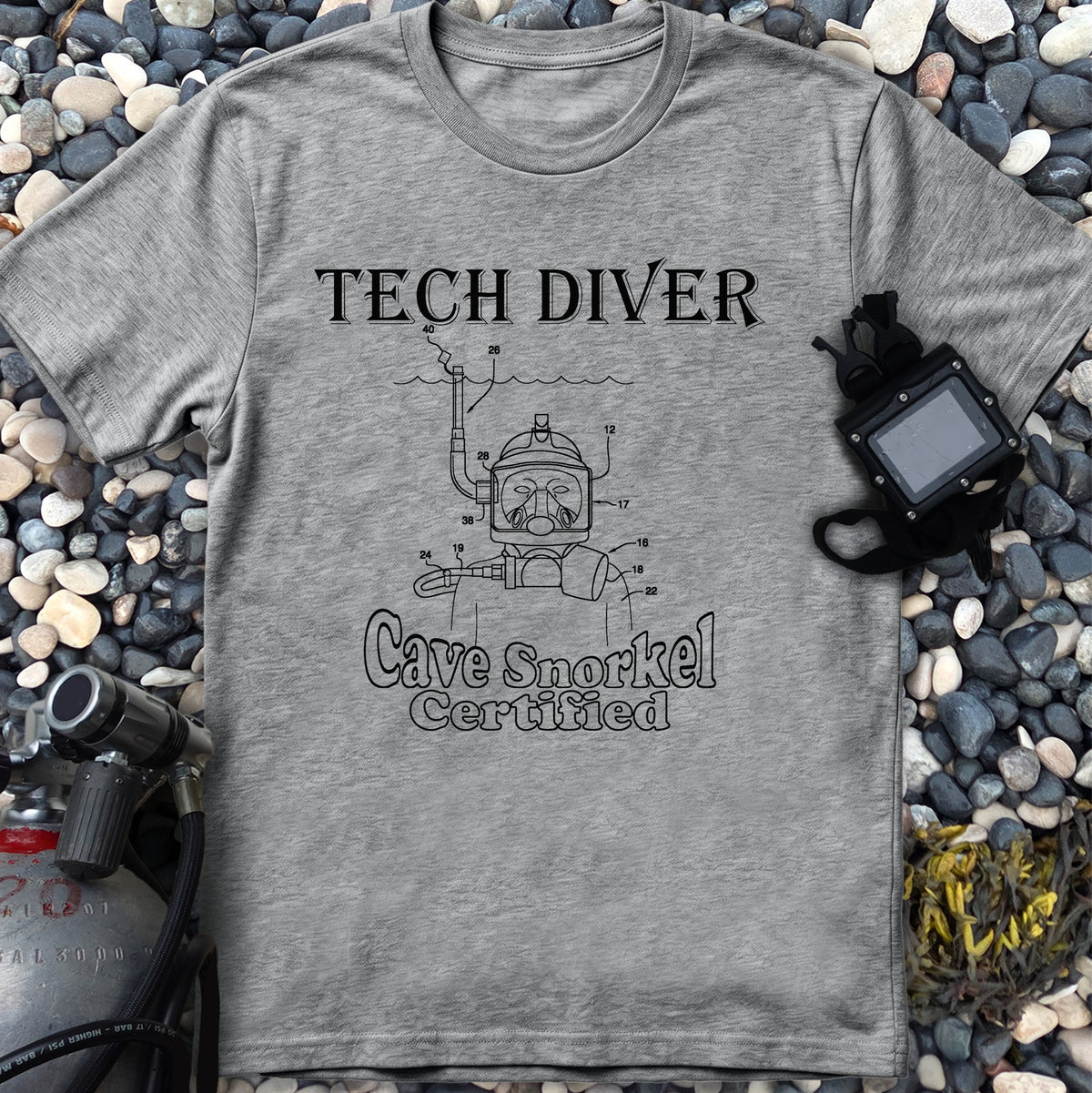 Cave Snorkel Certified Tech Diver Tee